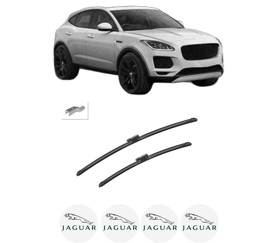 Set stergatoare auto JAGUAR E-PACE (X540) din 2017-2024, pentru parbriz auto, 2 bucati, Bosch Aerotwin, din cauciuc siliconat rezistent, 4 Stickere Auto JAGUAR