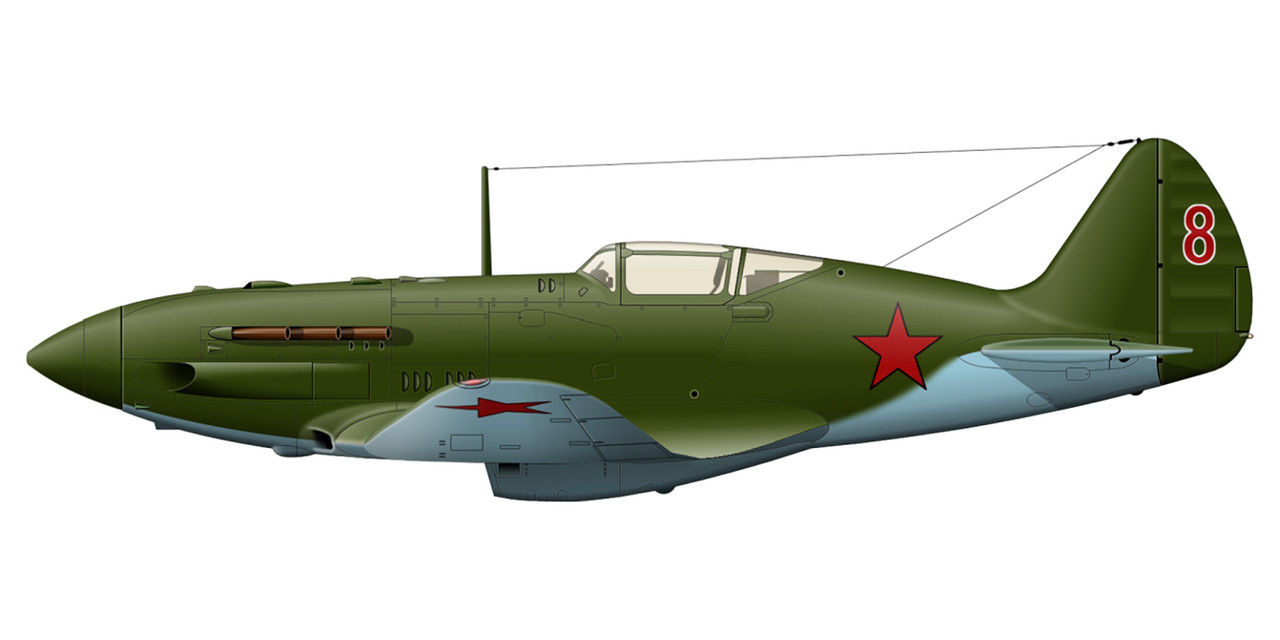 Mikoyan-Gurevich-MiG-3-16GvIAP-Red-8-flown-by-HSU-Valentin-Figichev-1941-0A