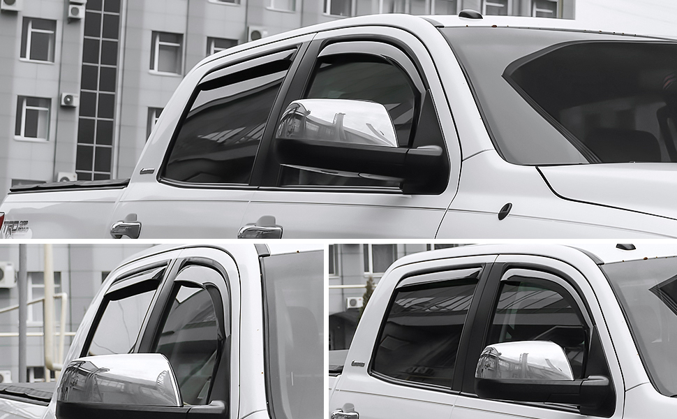 S Voron Glass In-Channel Extra Durable Rain Guards For Trucks Toyota Tundra 2007 2021 Crewmax Window Window Visor - Foto 2