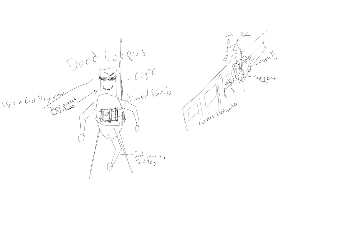 Stalker and Jade battle, workfield jokes Corpus 2, corpus bomb headquarter