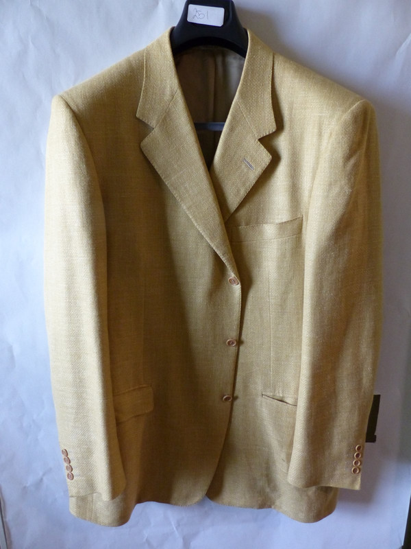 CANALI MENS YELLOW SUIT JACKET 21320/00 MENS US SIZE 48 EURO 58