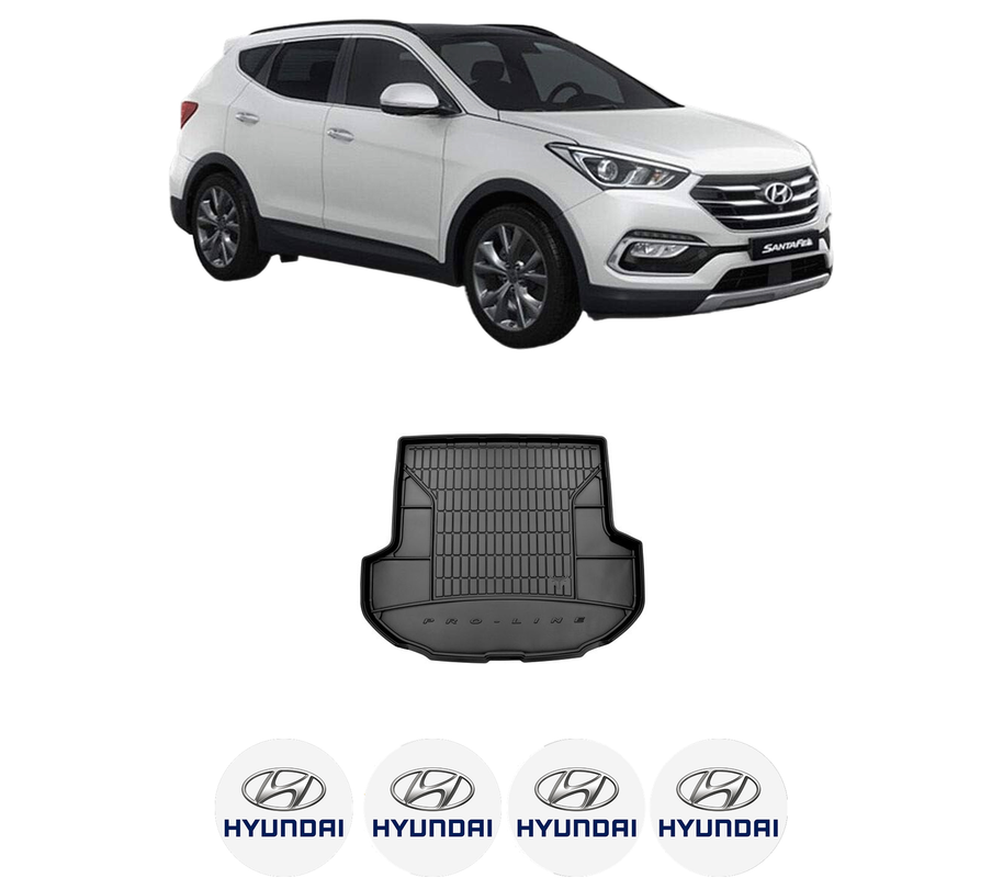 Tavita Portbagaj HYUNDAI SANTA FE IV SUV Van (TM) din 2018-2020, Protectie Portbagaj Auto, 4x Stickere auto cu HYUNDAI