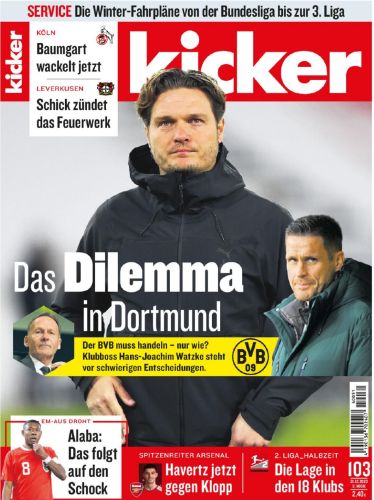 Cover: Kicker Sportmagazin No 103 vom 21  Dezember 2023