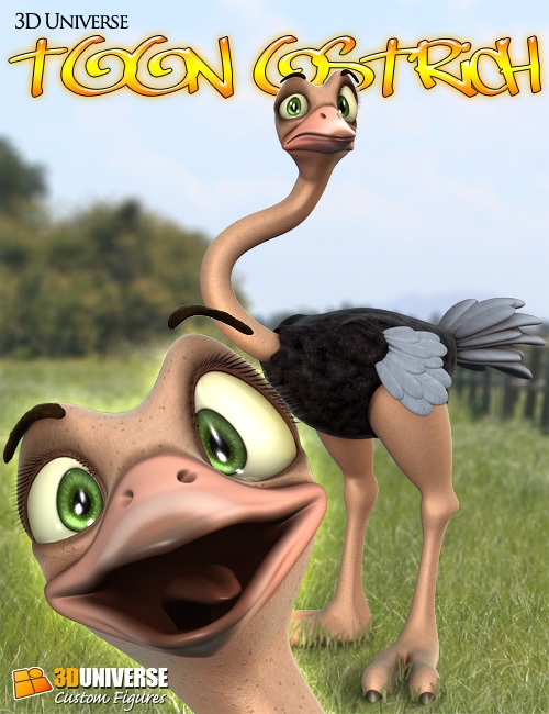 3d universe toon ostrich large