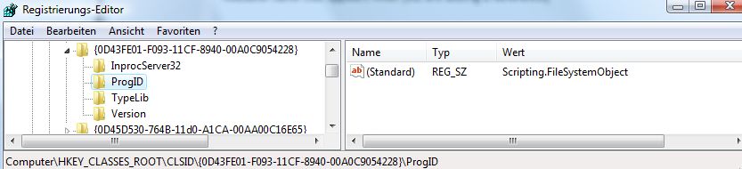 Microsoft Scripting Runtime     ProgID
