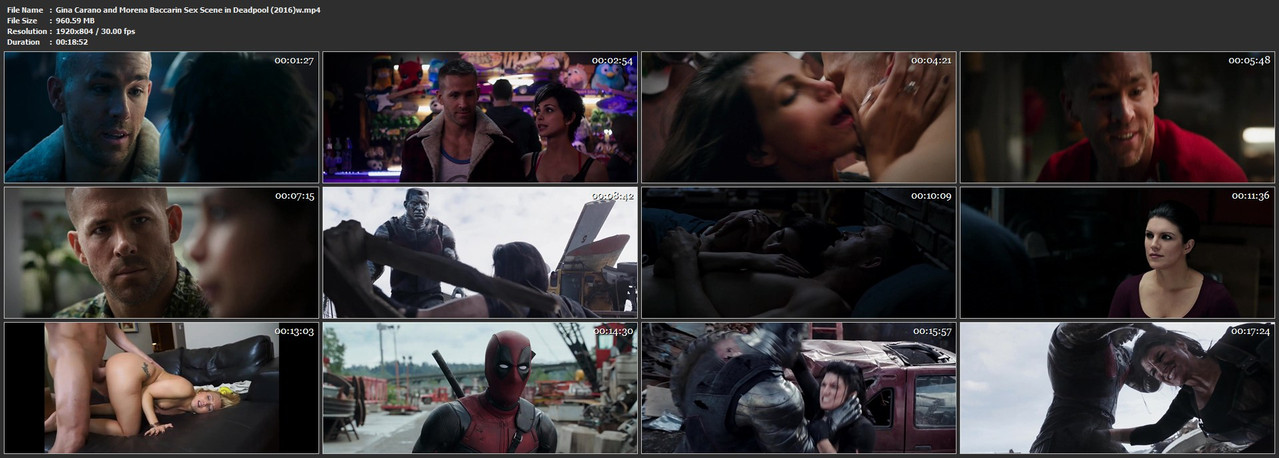 Gina Carano and Morena Baccarin Sex Scene in Deadpool (2016)w mp4