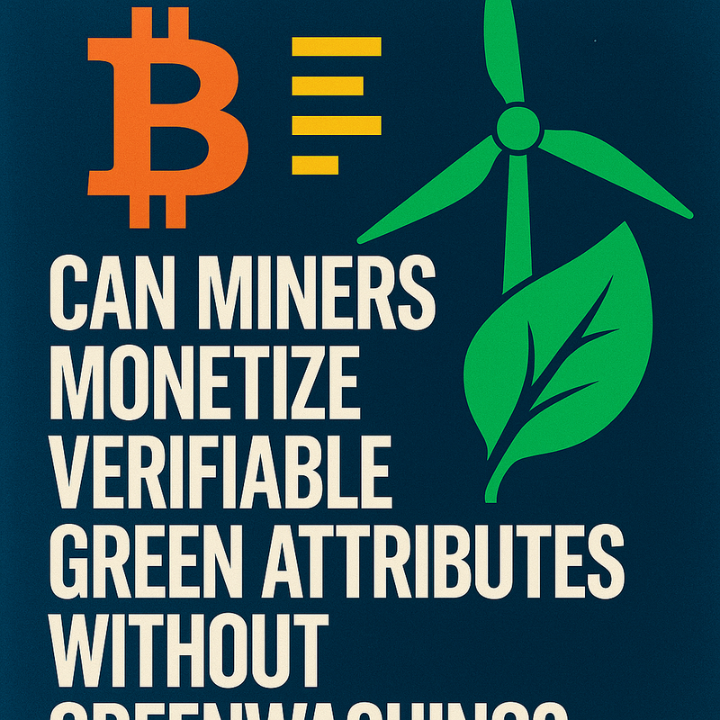 Can miners monetize verifiable green attributes without greenwashing?