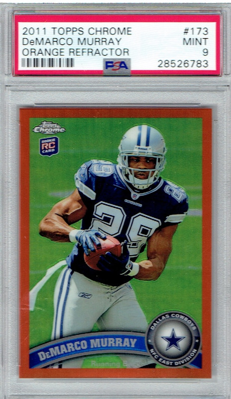 2011 Topps Chrome Orange Refractors 173 DeMarco Murray PSA 9