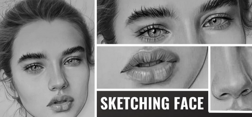 Learn to draw complete Realistic Face – Draw, Shading, Sketching with graphite pencil- Step by Step.