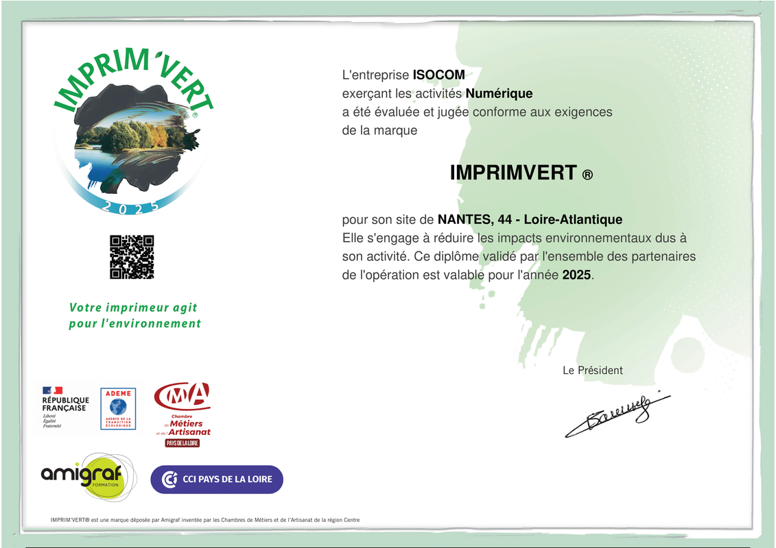 Certificat imprim'vert 2025 Certificat imprim'vert 2025
