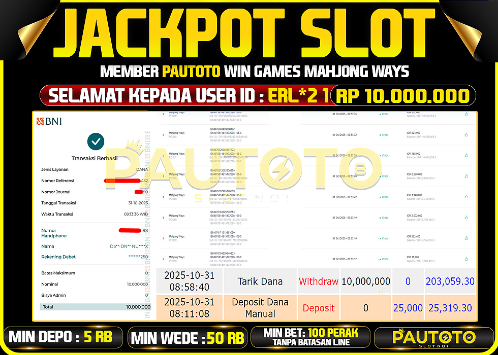 BUKTI JACKPOT LUNAS PAUTOTO