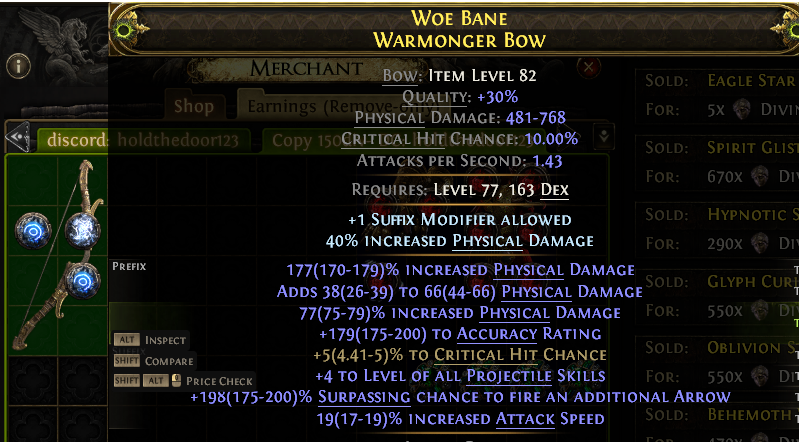 Early Access Trading - [Forbidden Rites] Mirror Bow Attack Speed ...