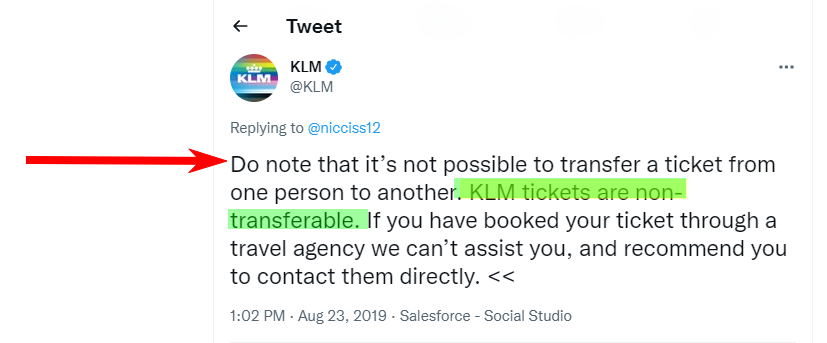 KLM tickets are non-transferable - KLM - Royal Dutch Airlines: opiniones, dudas, experiencias - Foro Aviones, Aeropuertos y Líneas Aéreas