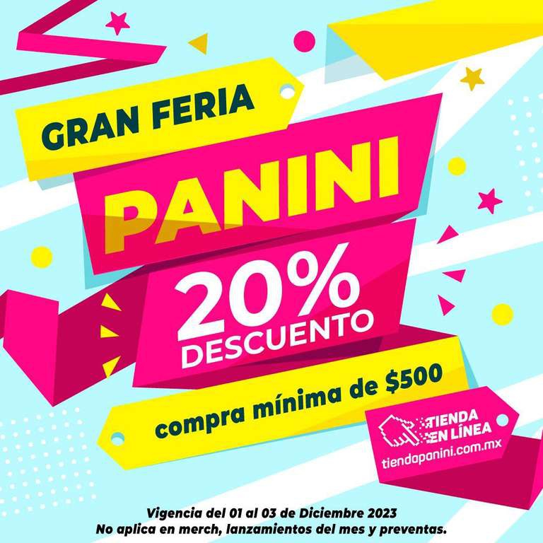 Panini en Línea: 20% de Descuento 
