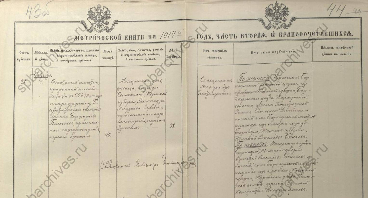 Метрическая 1914