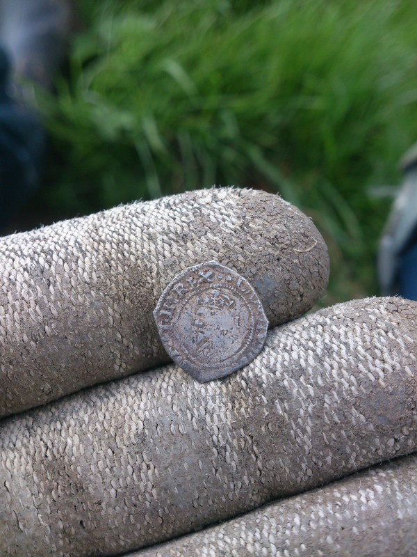 Charles I hammered silver penny obverse as dug 1