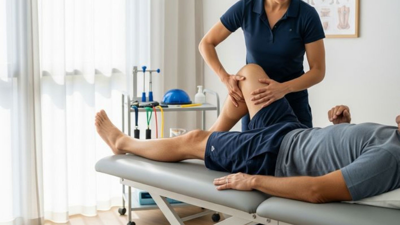 Bác sĩ thăm khám lâm sàng khớp gối để đánh giá mức độ tổn thương dây chằng