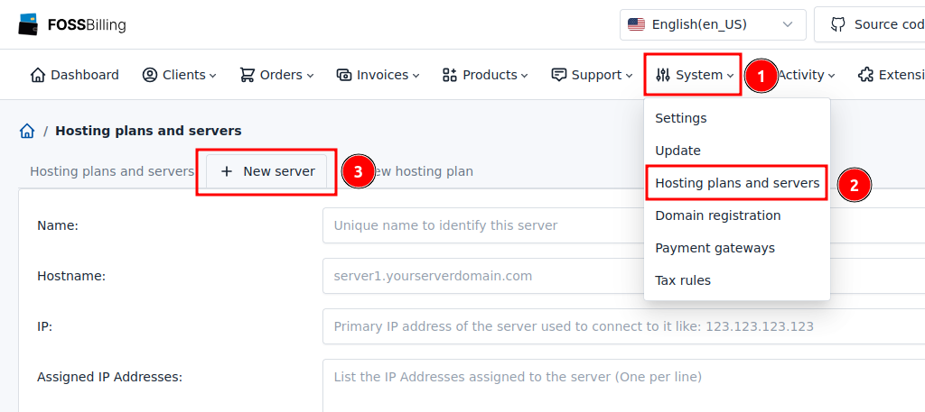 new server