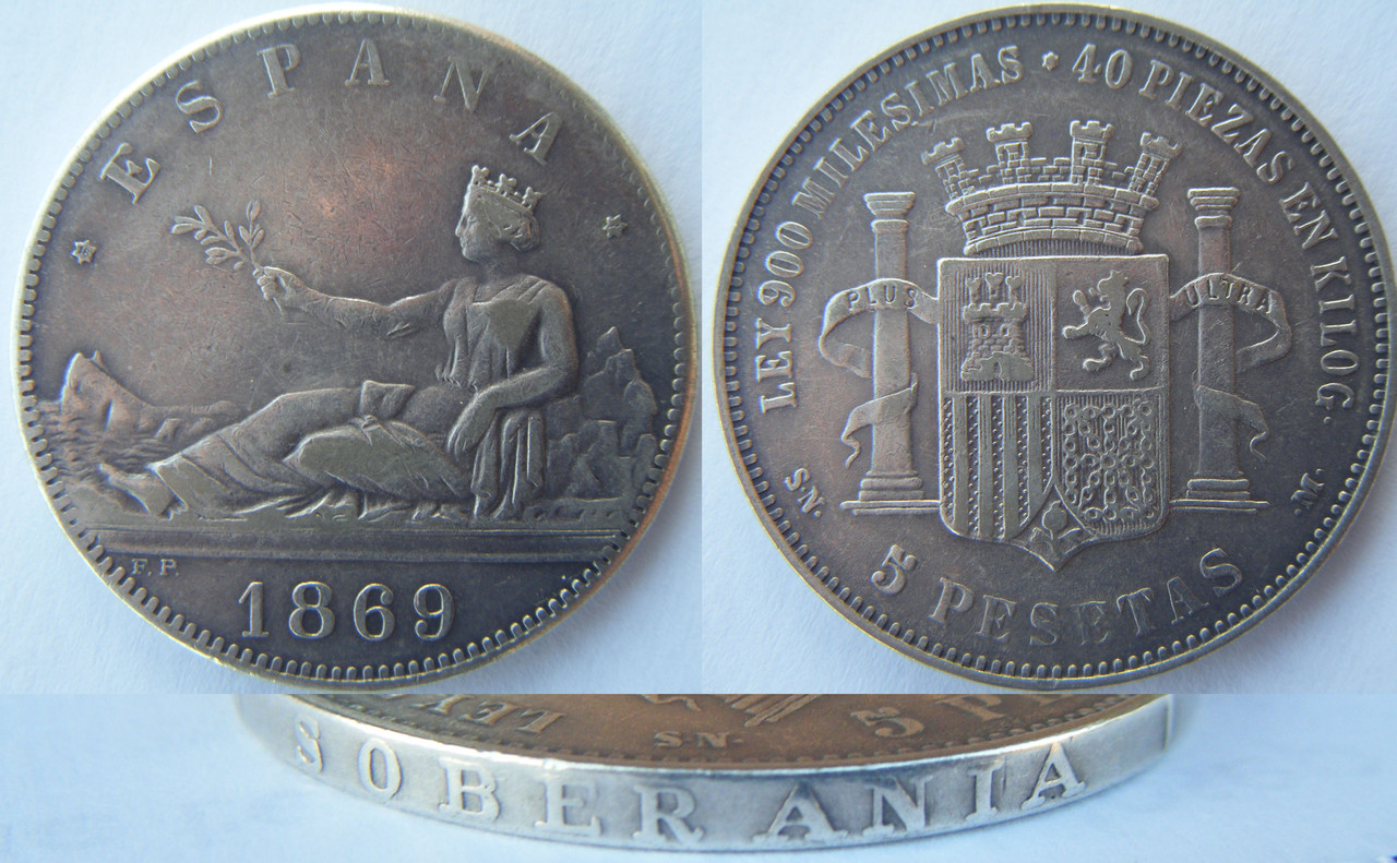 Duros falsos. Grabador F.P. 5P-1869