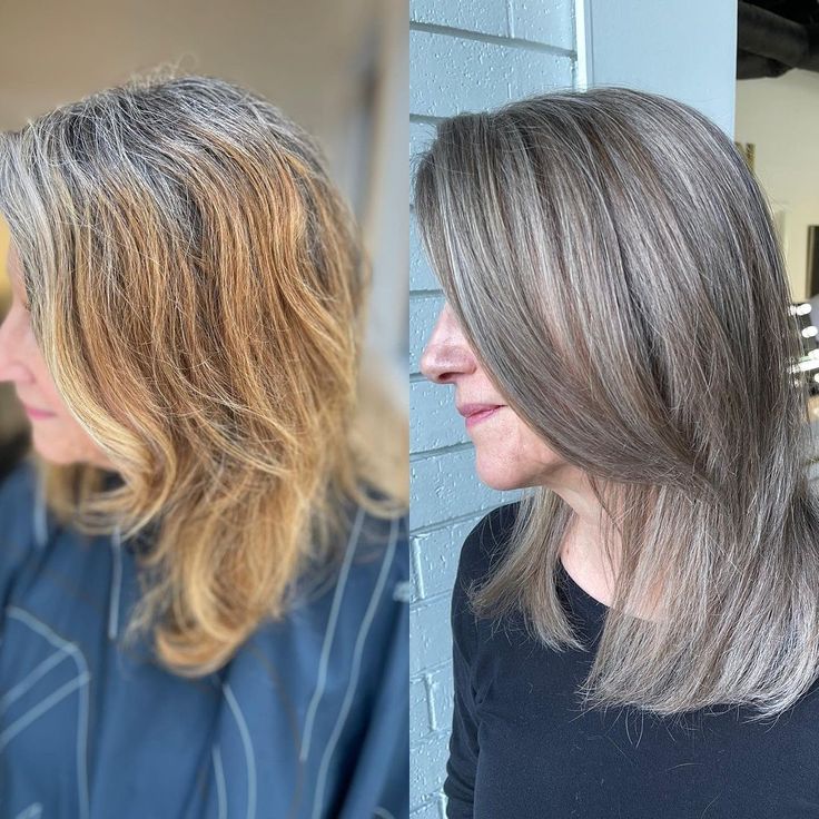 Gray and ash blonde lowlights