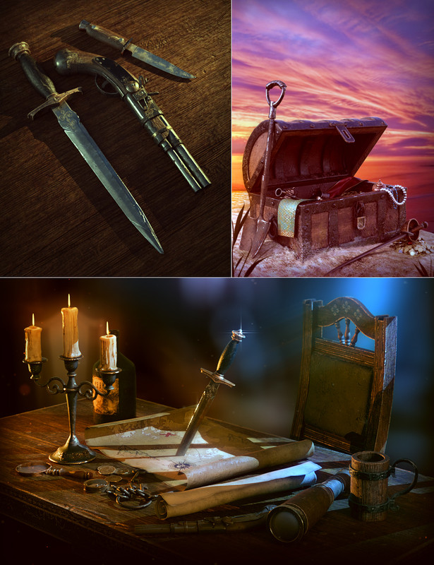 Pirate Props for Genesis 8.1 Pirate Props for Genesis 8.1