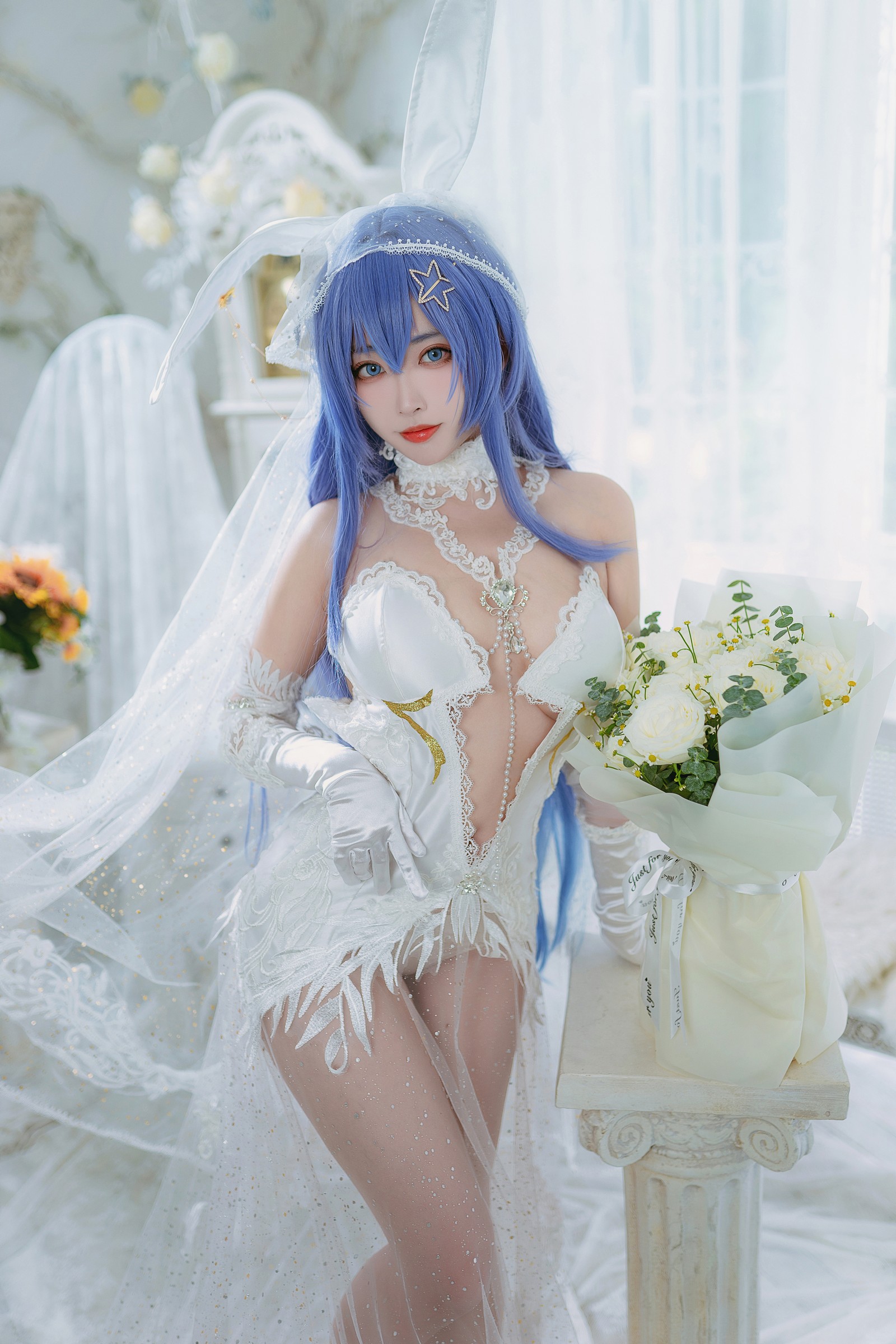 宮本桜 花园花嫁 Cosplay 写真集｜婚纱主题 高清图集（27P｜307MB）插图4
