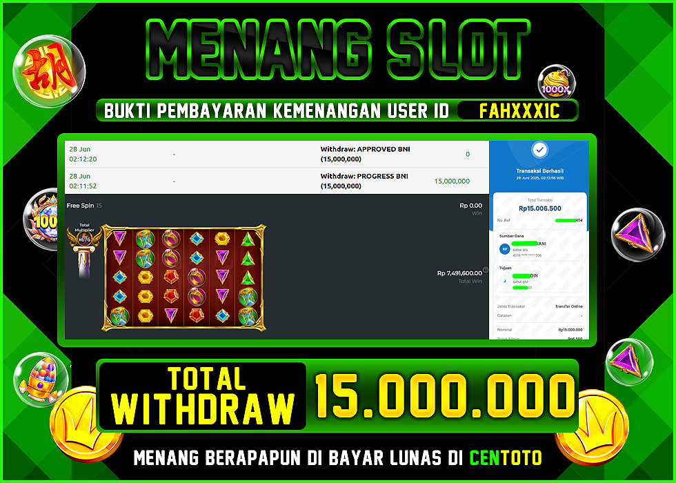 BUKTI JACKPOT LUNAS CENTOTO