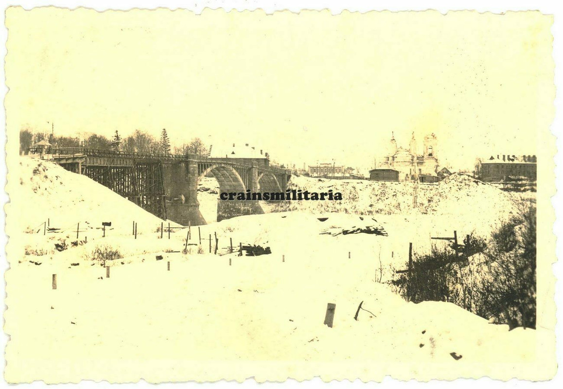 Orig. Foto zerstörte orthodoxe Kirche Luga Notbrücke in KINGISEPP Russland 1941