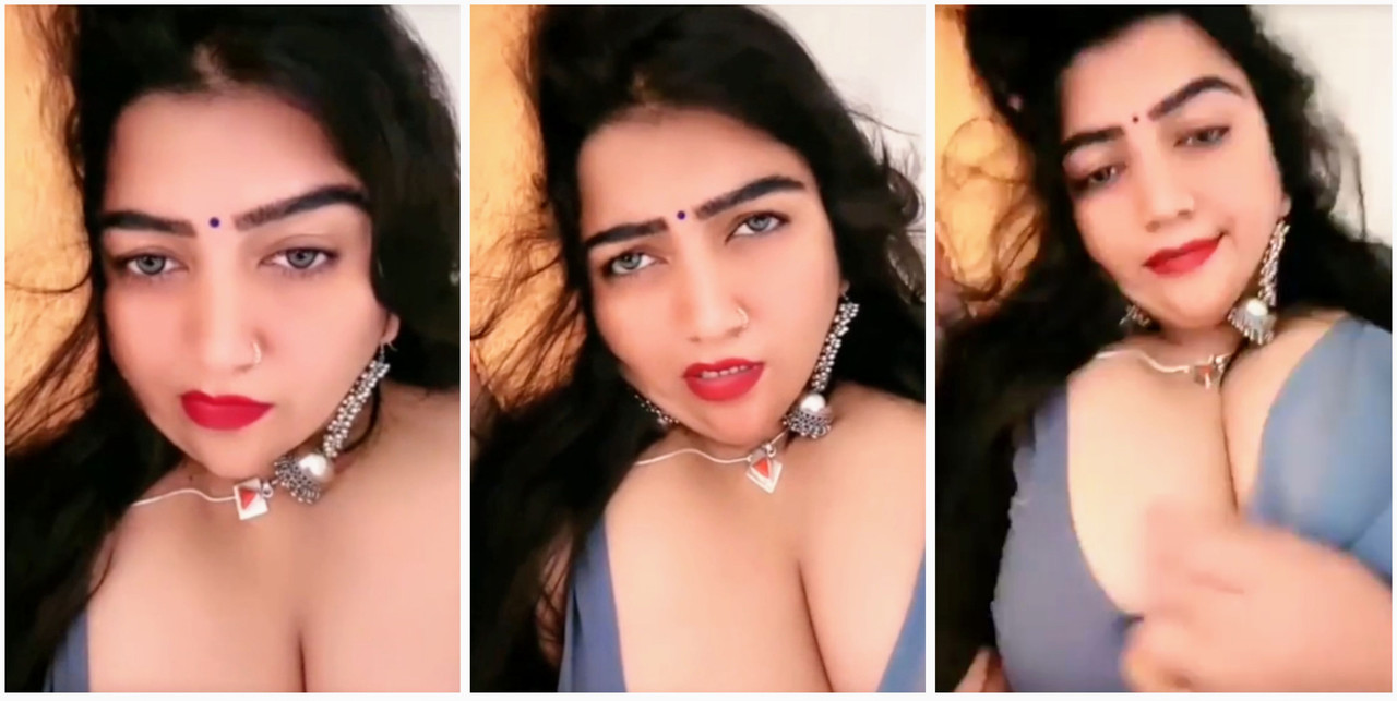 Mehek with massive boobs showing her cleavage and teasing on tango live