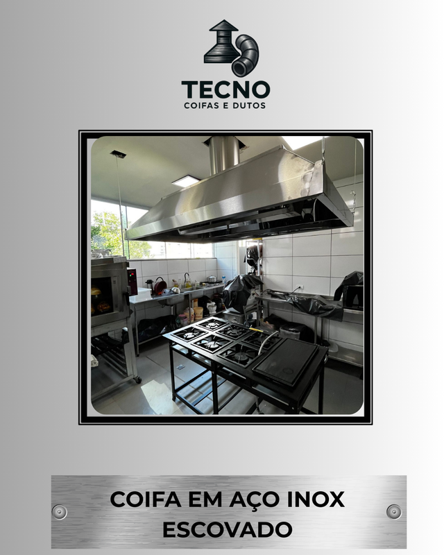 Coifa em aço inox escovado