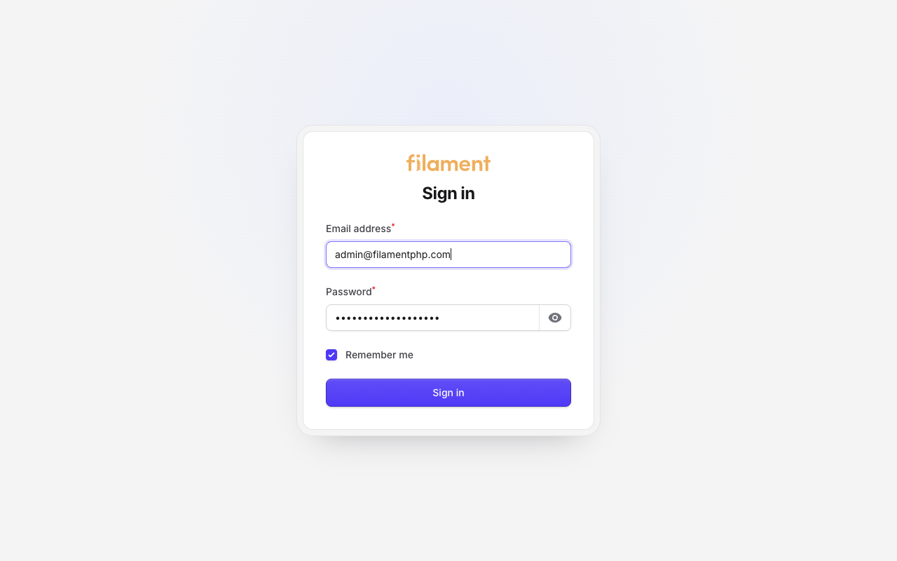Stature Theme login page in light mode