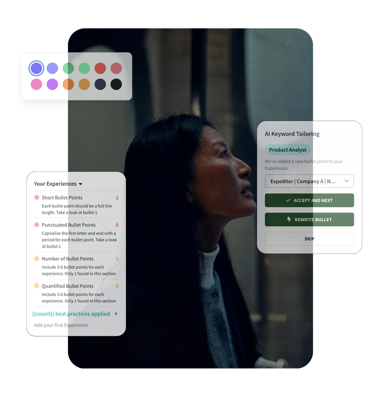 Man posing inside warm toned office and Greenhouse pipeline by demographic bar chart UI new