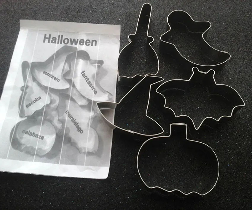 Cortador de halloween fantasma sombrero escoba calabaza 5pzs