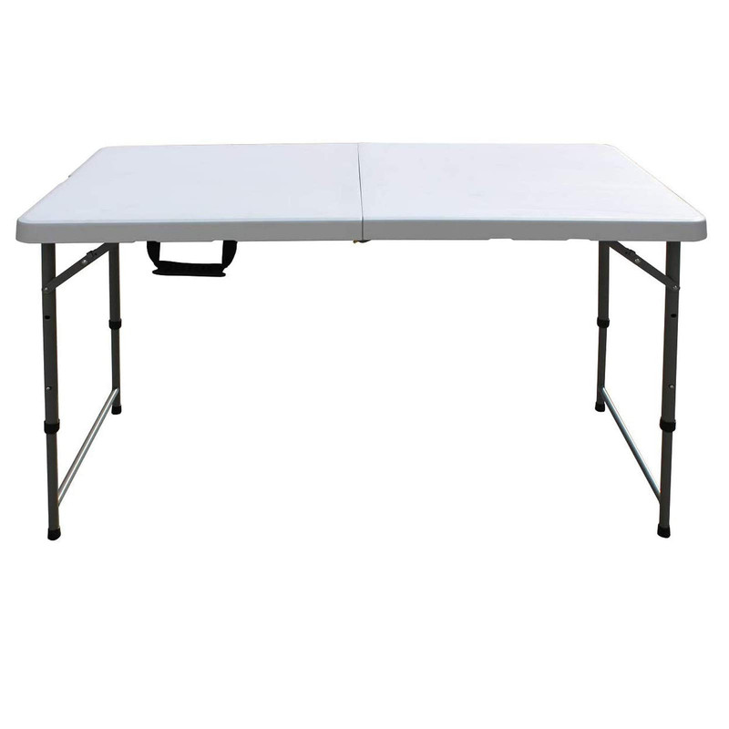 Adjustable Folding Picnic Table for Outdoor Camping 48 Portable BBQ Table with HDPE Top and Steel F