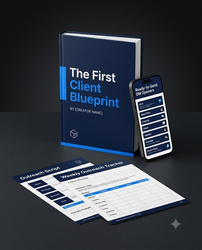 Cover of The First Client Blueprint guide