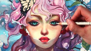 Mixed Media Illustration Create a Self-Portrait with Watercolor, Gouache & More