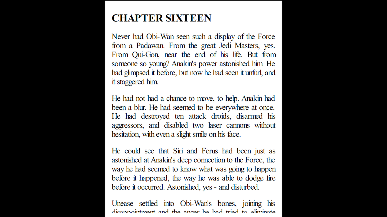 Scales to Anakin who could perceive time as frozen when drawing deeply on the Force Jedi Quest 5 (3