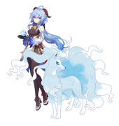 Ganyu-and-Ninetales-(Alola-Form)
