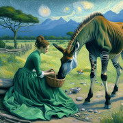 https://i.postimg.cc/bd6mMdMy/A-lady-in-a-long-green-dress-feeding-an-okapi-in-the-style-of-Van-Gogh.jpg