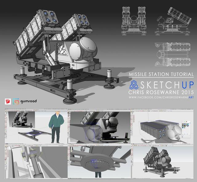 Gumroad - SketchUp Missile Station - Chris Rosewarne