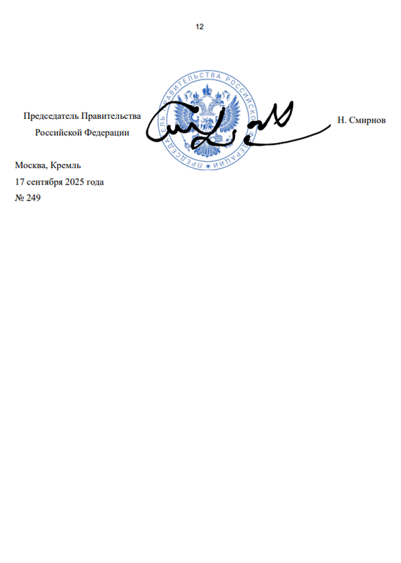 Указ ПП 249 12