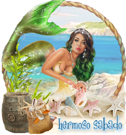 Sirena de Cabello Verde Sabado