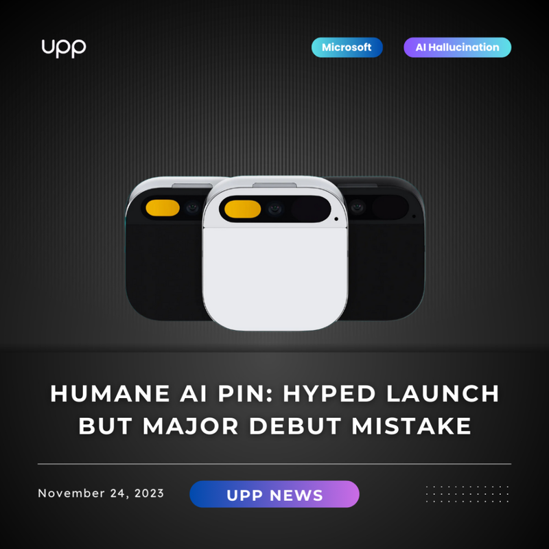 Humane AI Pin: Much-hyped tech product launches and makes major mistake in its first outing.