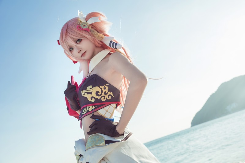 艾西Aiwest 原神烟绯花鸟与情Cosplay写真图集 烟绯角色高清图集 29P (176.4M)插图6