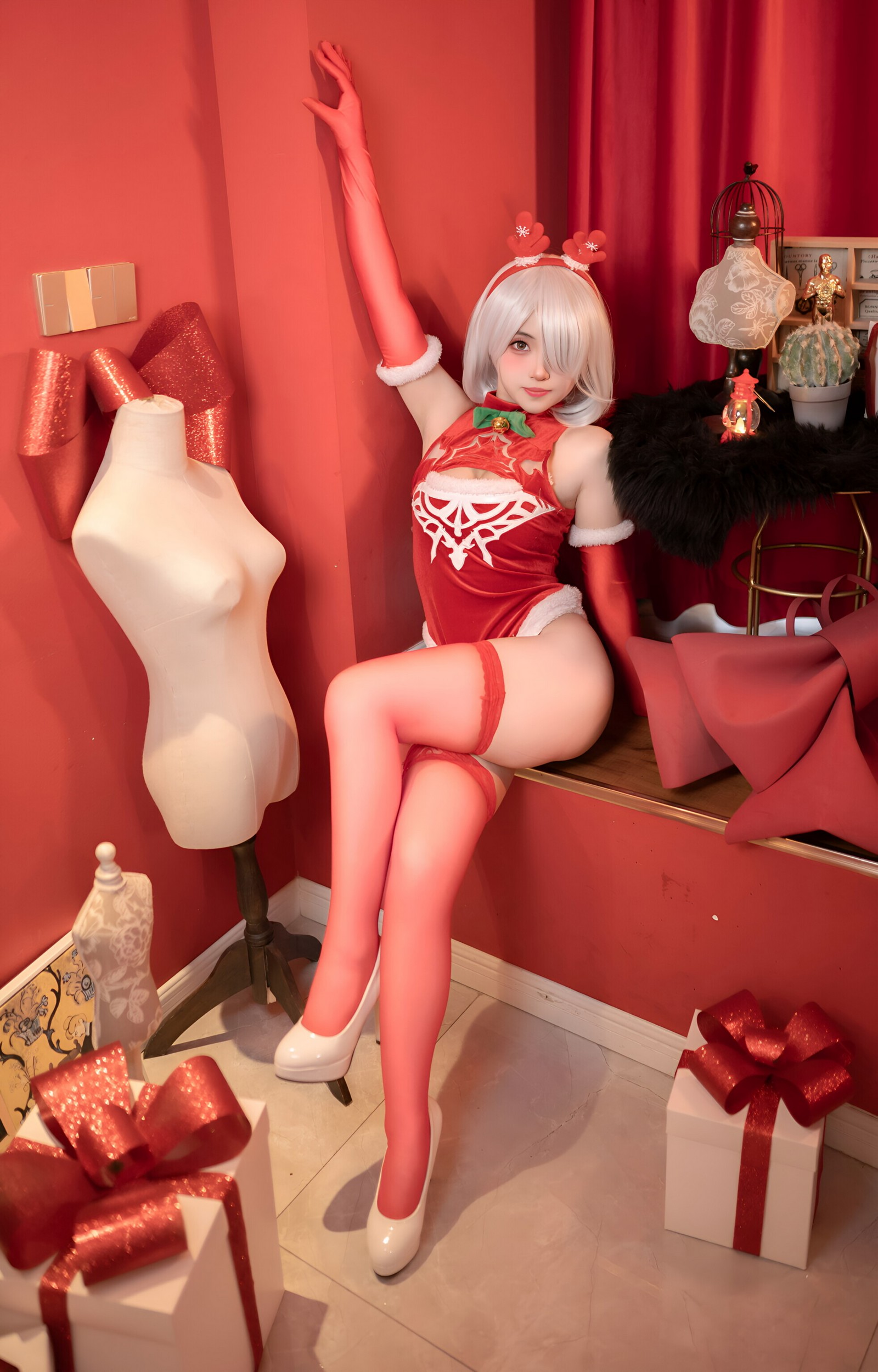 Bangni邦尼 – 圣诞尼尔 红裙御姐 Cosplay 写真集（132P-3V-966MB）插图7
