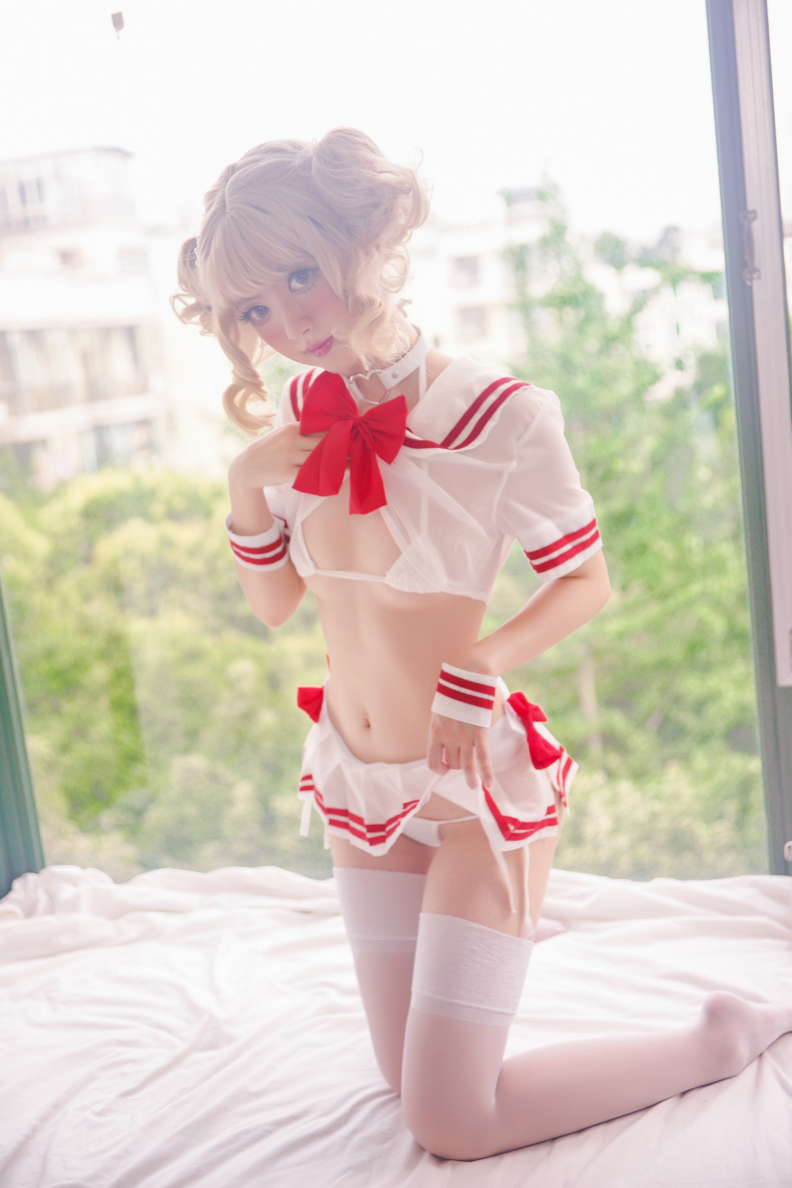 趴趴捣蛋陌 红白 JK 校服写真合集｜日系校园风 高清图集（40P｜332MB）插图3