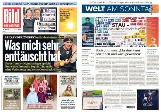 Bild und Welt am Sonntag No 25 von 19  Juni 2022