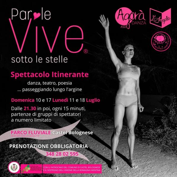 PAROLE VIVE Sotto le Stelle, spettacolo itinerante lungo il percorso del Parco Fluviale di Castel Bolognese il 10-11-17-18 luglio 2022