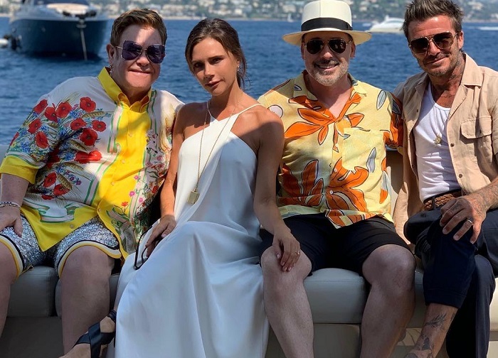 Ilustrasi - momen David Beckham saat menikmati liburan kapal pesiar.