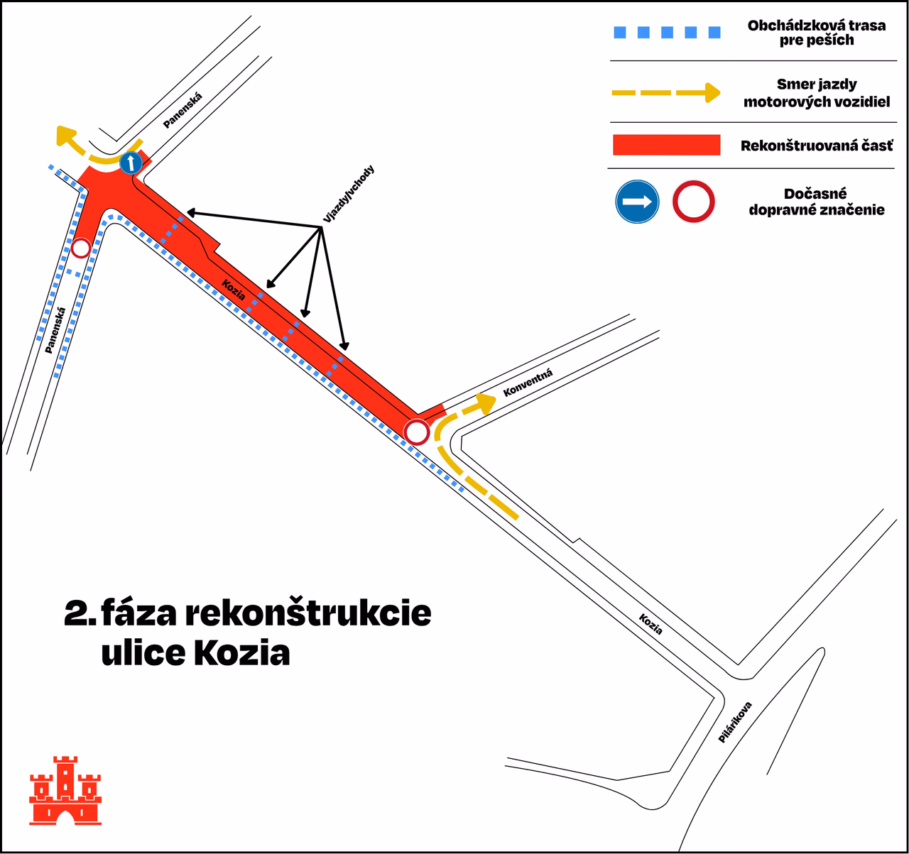 2. fáza prác opráv Kozej ulice v Starom Meste.